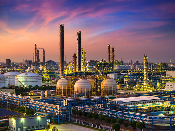 Modern oil refinery facility